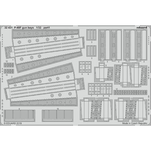 Eduard 1/32 P-40F gun bays Photo-etch set (Trumpeter)