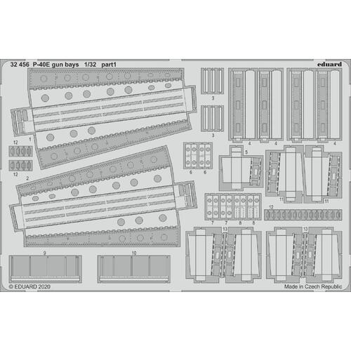 Eduard 1/32 P-40E gun bays Photo etched parts