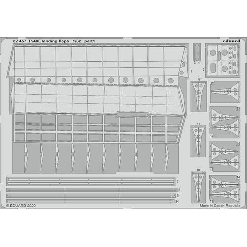 Eduard 1/32 P-40E landing flaps Photo etched parts