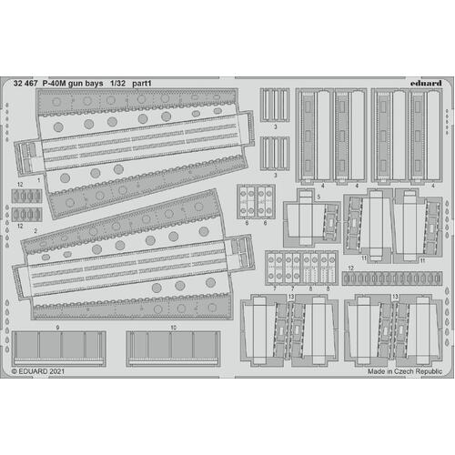 Eduard 1/32 P-40M gun bays Photo etched parts