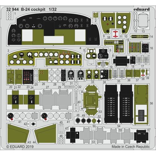 Eduard 1/32 B-24 cockpit Photo Etched Set (Hobby Boss)