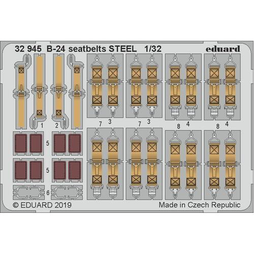 Eduard 1/32 B-24 seatbelts STEEL Photo Etched Set (Hobby Boss)