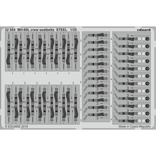 Eduard 1/35 MH-60L crew seatbelts STEEL Photo-etch set (Kitty Hawk)