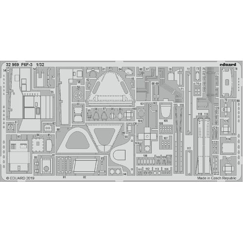 Eduard 1/32 F6F-3 Photo etched parts