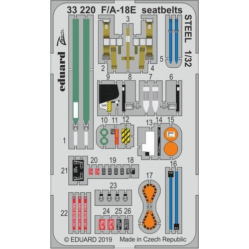 Eduard 1/32 F/A-18E seatbelts STEEL Photo-etch set (Revell)