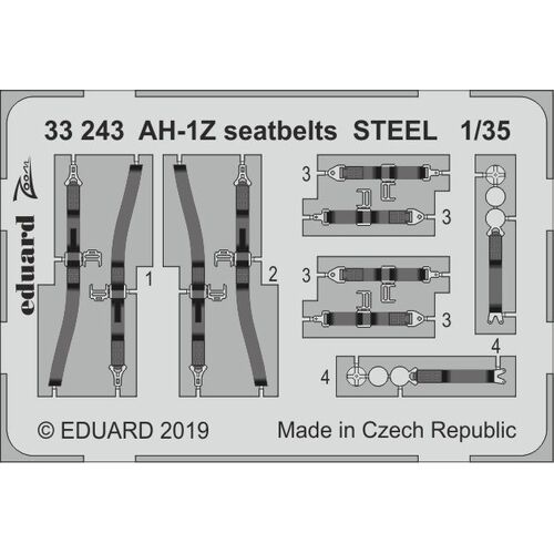 Eduard 1/35 AH-1Z seatbelts STEEL (ACADEMY) [33243]