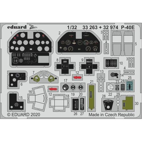 Eduard 1/32 P-40E Photo etched parts