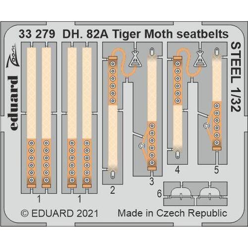 Eduard 1/32 DH. 82A Tiger Moth seatbelts STEEL Photo etched parts