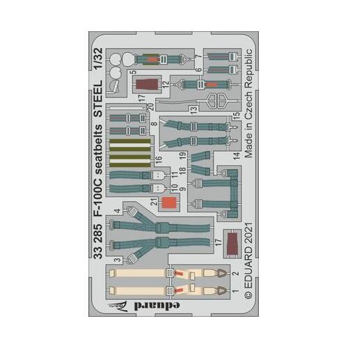 Eduard 1/32 F-100C seatbelts STEEL Photo etched set
