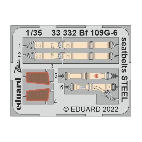 Eduard 1/35 Bf 109G-6 seatbelts Steel [33332]