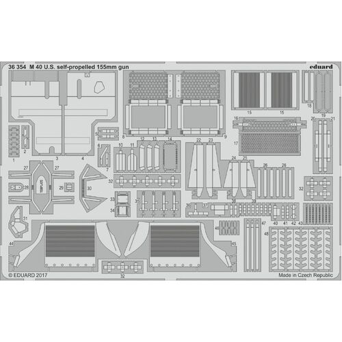 Eduard 1/35 M 40 U. S. self-propelled 155 mm gun Photo Etch Set