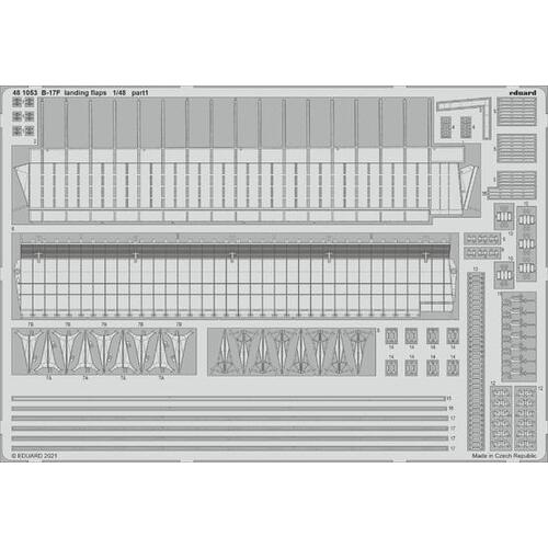 Eduard 1/48 B-17F landing flaps Photo etched parts