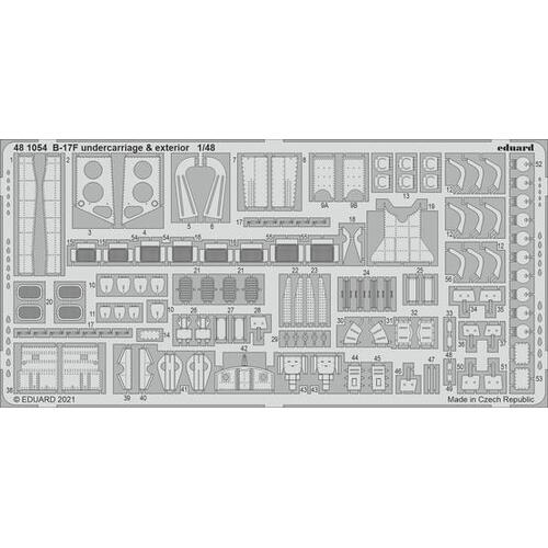 Eduard 1/48 B-17F undercarriage & exterior Photo etched parts