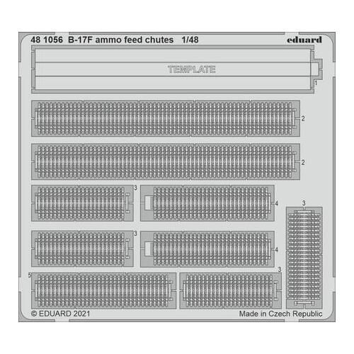 Eduard 1/48 B-17F ammo feed chutes Photo etched set