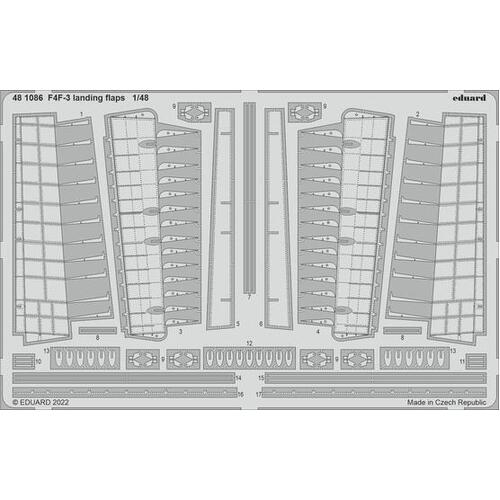 Eduard 1/48 F4F-3 Wildcat landing flaps Photo etched parts [481086]