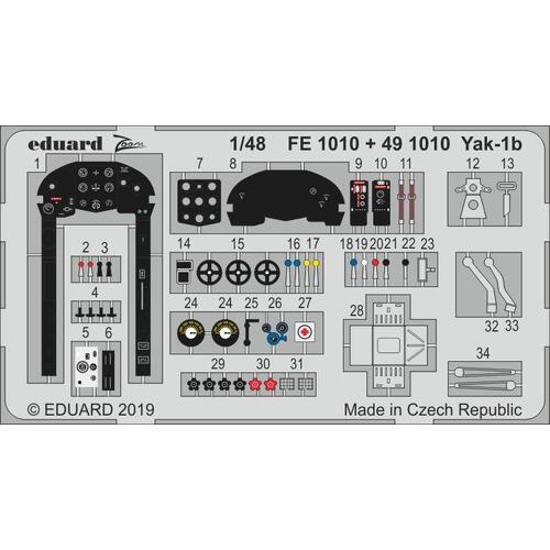 Eduard 1/48 Yak-1b Photo-etch set (Zvezda)