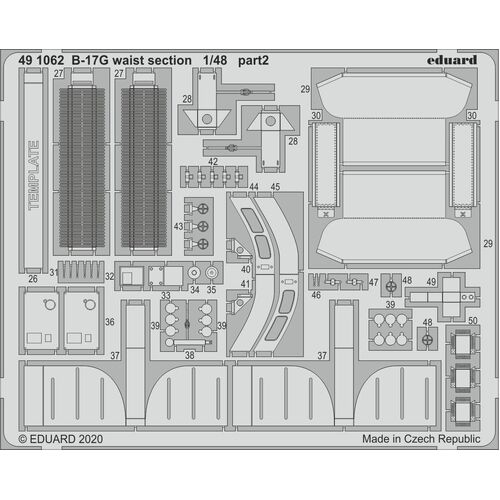 Eduard 1/48 B-17G waist section Photo etched set (Hong Kong Models)