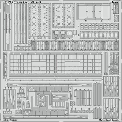 Eduard 1/48 B-17G bomb bay Photo etched set (Hong Kong Models)