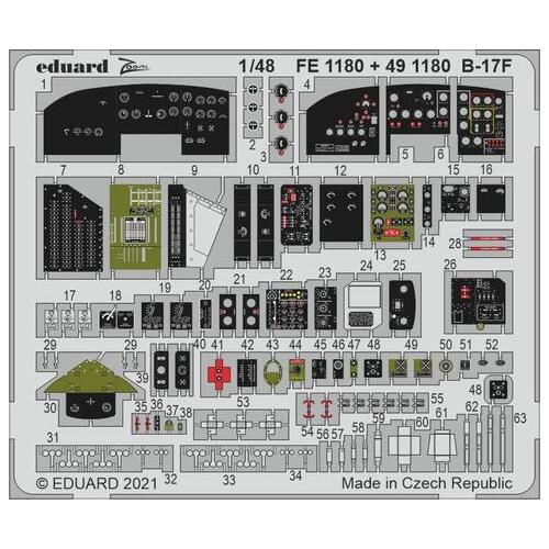 Eduard 1/48 B-17F cockpit Photo etched parts