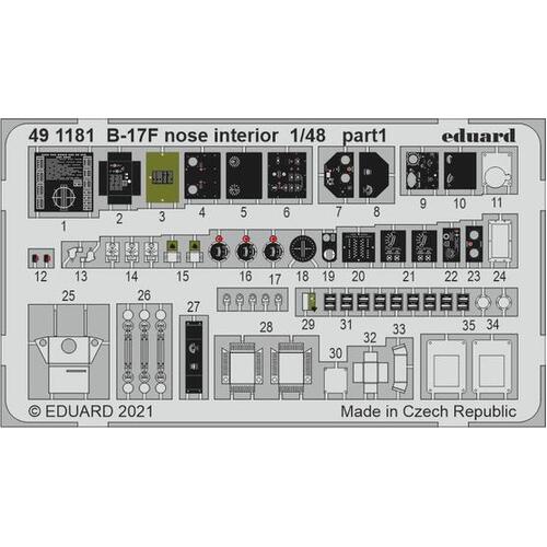 Eduard 1/48 B-17F nose interior Photo etched parts