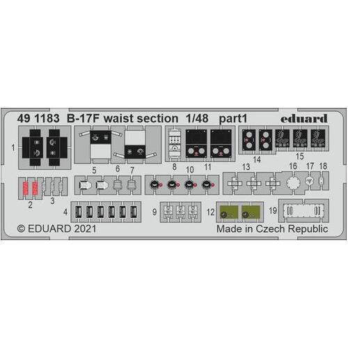 Eduard 1/48 B-17F waist section Photo etched parts