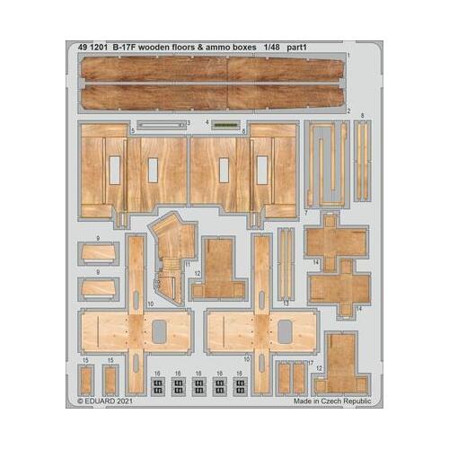 Eduard 1/48 B-17F wooden floors & ammo boxes Photo etched set