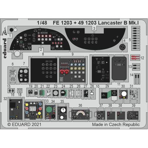 Eduard 1/48 Lancaster B Mk.I cockpit Photo etched set