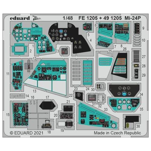 Eduard 1/48 Mi-24P interior Photo etched set