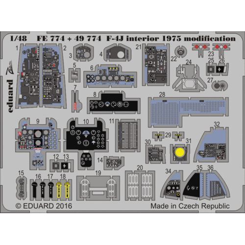 Eduard 1/48 F-4J interior 1975 modification (Academy)