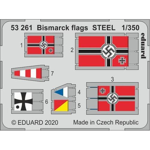 Eduard 1/350 Bismarck flags STEEL Photo etched parts [53261]