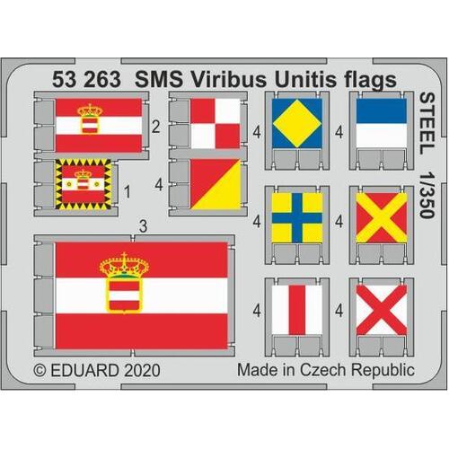 Eduard 1/350 SMS Viribus Unitis flags STEEL Photo etched parts for Trumpeter