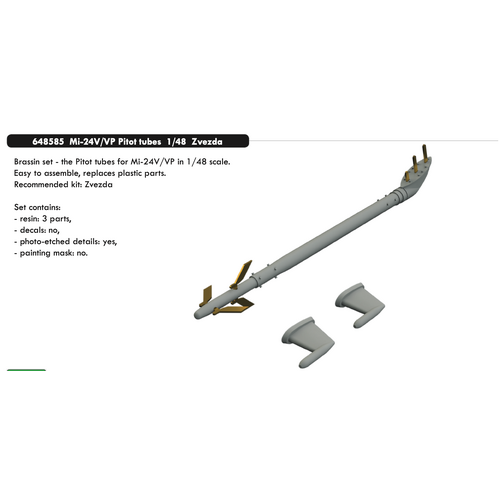 Eduard 1/48 Mi-24V/VP Pitot tubes Brassin