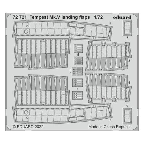 Eduard 1/72 Tempest Mk. V landing flaps Photo etched parts [72721]