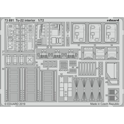 Eduard 1/72 Tu-22 interior Photo etched parts