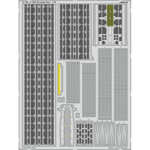 Eduard 1/72 C-130J-30 cargo floor Photo etched set for Zvezda [73760]