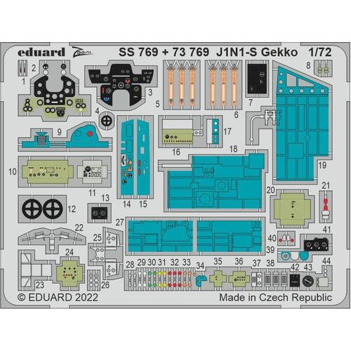 Eduard 1/72 J1N1-S Gekko Photo etched parts [73769]