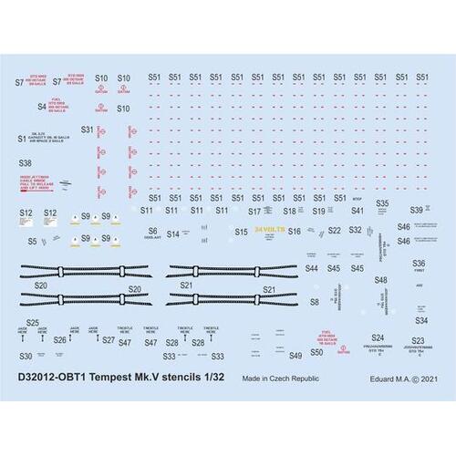 Eduard 1/32 Tempest Mk.V stencils Decals