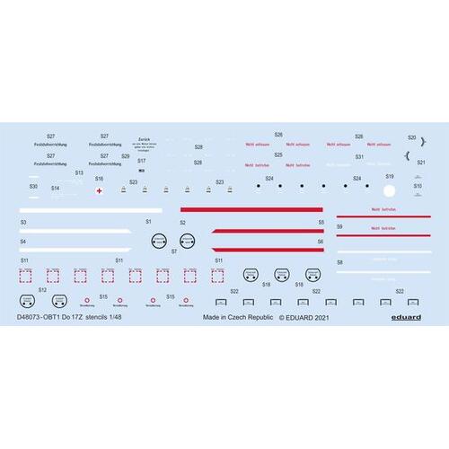 Eduard 1/48 Do 17 stencils Decals