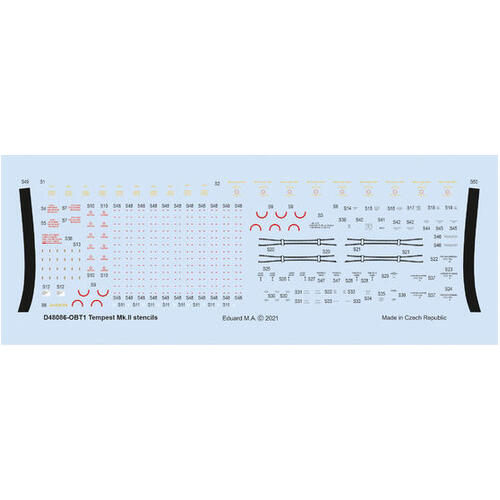 Eduard 1/48 Tempest Mk.II stencils Decals