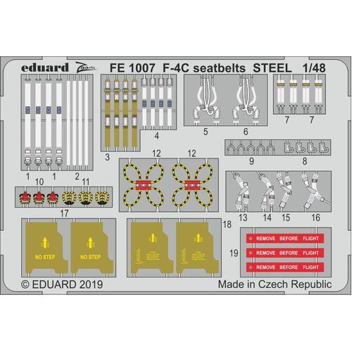 Eduard 1/48 F-4C seatbelts STEEL Photo-etch set (Academy)