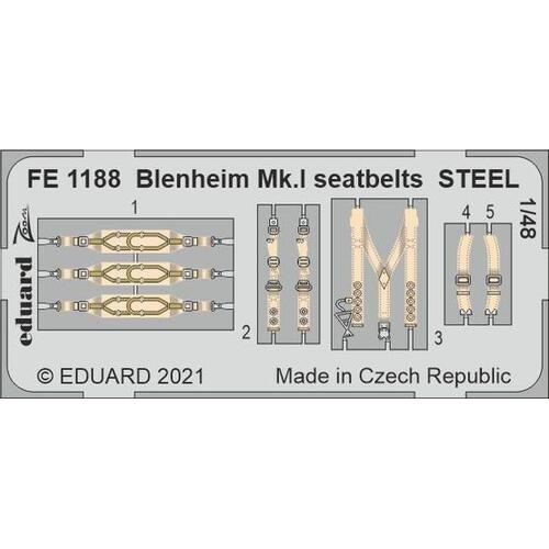 Eduard 1/48 Blenheim Mk.I seatbelts STEEL Photo etched parts