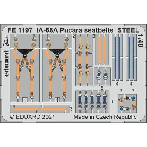 Eduard 1/48 IA-58A Pucara seatbelts STEEL Zoom set