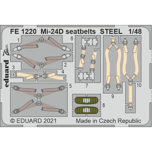 Eduard 1/48 Mi-24D seatbelts STEEL Photo etched parts