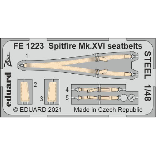 Eduard 1/48 Spitfire Mk. XVI seatbelts STEEL Photo etched parts