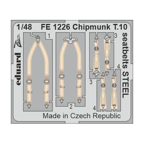 Eduard 1/48 Chipmunk T.10 Seatbelts (Airfix) STEEL Photo-Etched Accessory