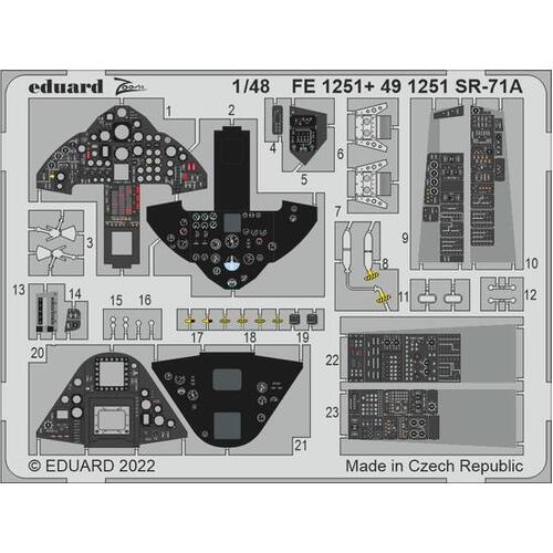 Eduard 1/48 SR-71A (Revell) Colour Photo Etch Set [FE1251]