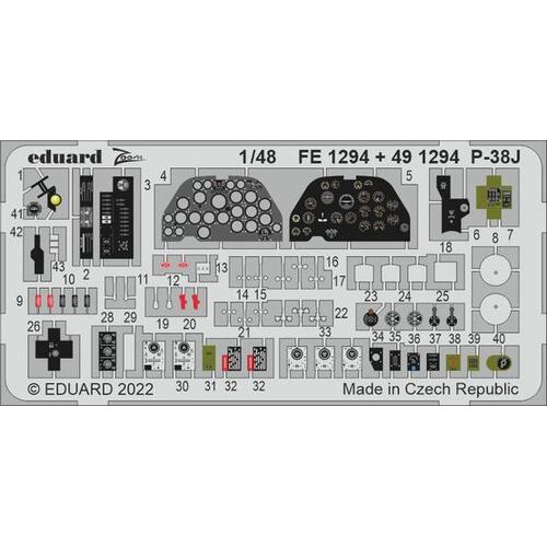 Eduard 1/48 P-38J Lightning Photo etched parts [FE1294]