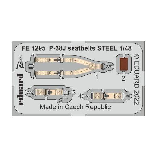 Eduard 1/48 P-38J Lightning seatbelts Steel Photo etched parts [FE1295]