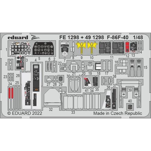 Eduard 1/48 F-86F-40 Sabre Photo etched parts [FE1298]