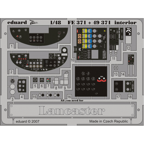 Eduard 1/48 Lancaster interior Zoom Set (Tamiya)